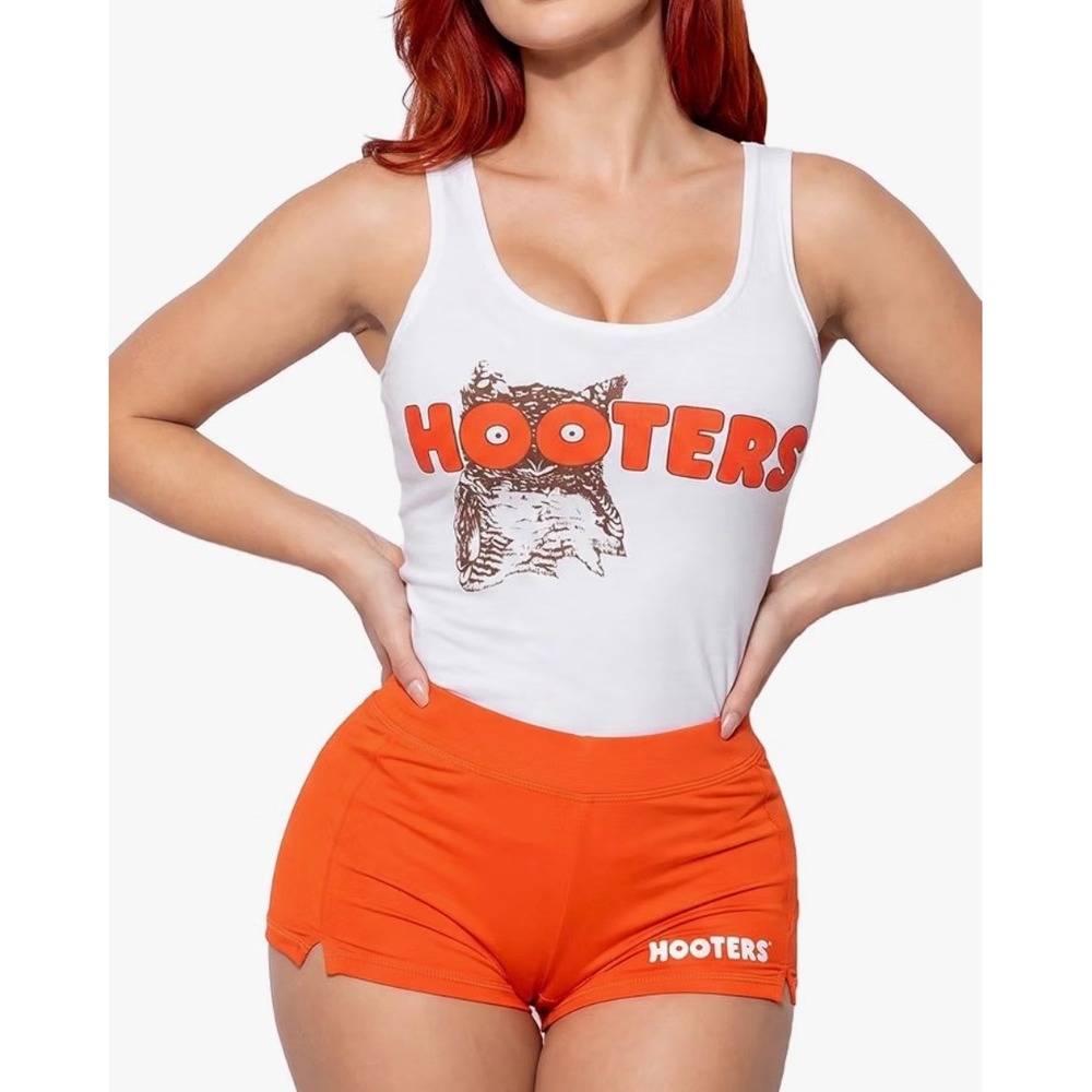 Hooters Girl Iconic Waitress Outfit Tank Top and Shorts Set Officially Licensed